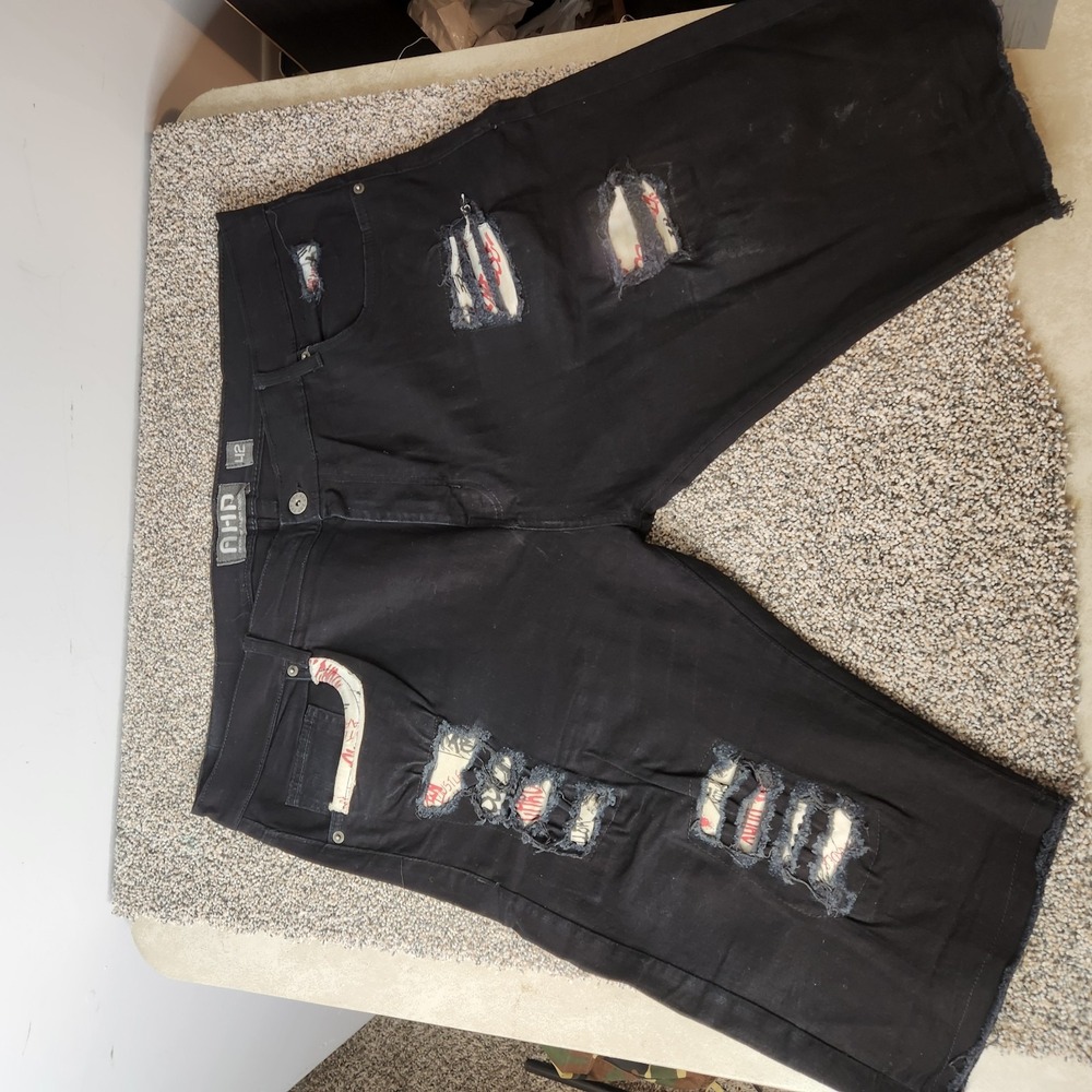 AHP Another Hype Piece Jean Shorts Size‎ 42 Distressed 90's Grunge Skater Y2k